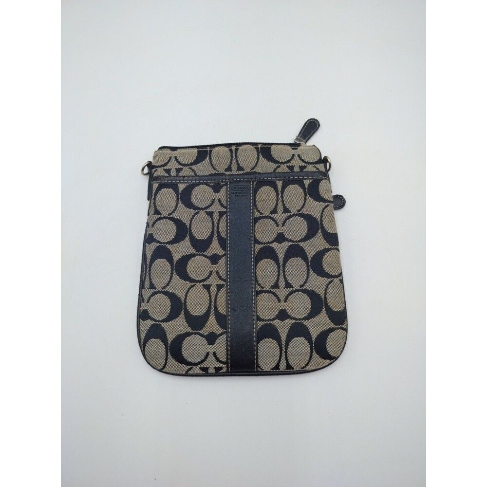 Coach Swingpack Crossbody Purse Black Beige / No Strap / Fair Condition